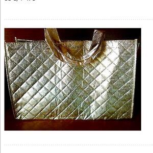 Quilted Gold Metallic Tote Bags